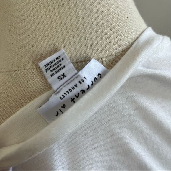 Current Air LA White Puff Sleeve Side Tie Tee XS - Picture 5 of 8